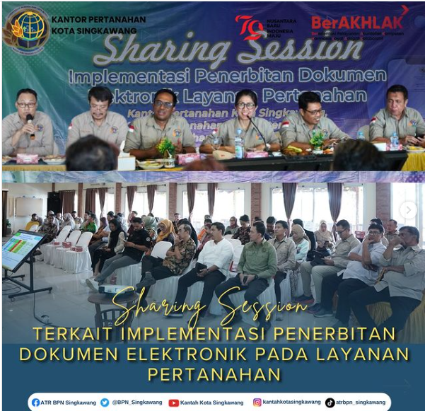 Kantor Pertanahan Kota Singkawang mengikuti Sharing Session terkait Implementasi Penerbitan Dokumen Elektronik pada Layanan Pertanahan