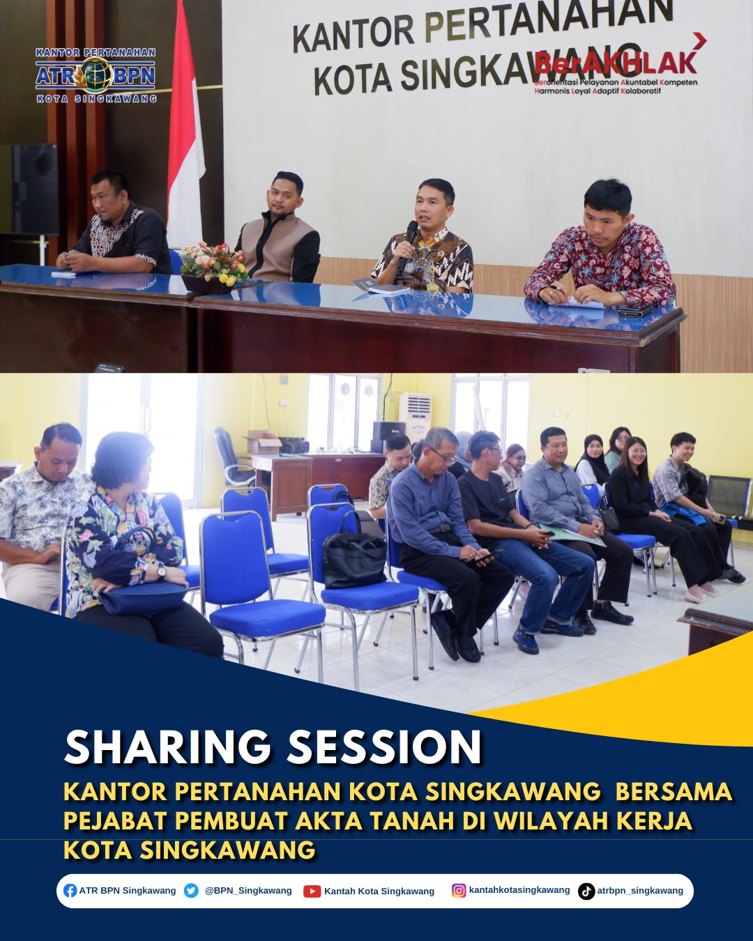 Sharing Session Kantor Pertanahan Kota Singkawang Bersama PPAT di Wilayah Kota Singkawang