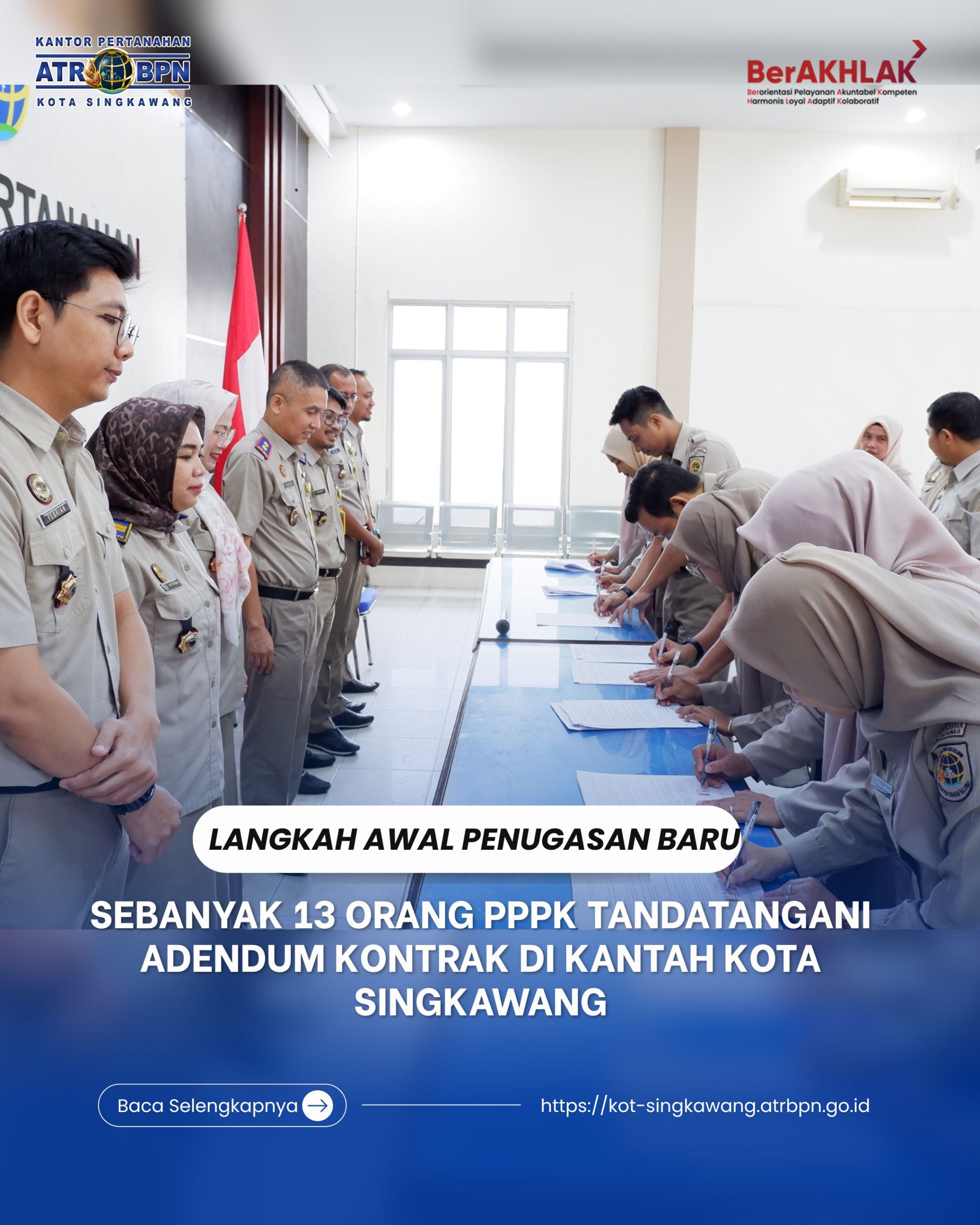 SEBANYAK 13 ORANG PPPK TANDATANGANI ADENDUM KONTRAK DI KANTAH KOTA SINGKAWANG