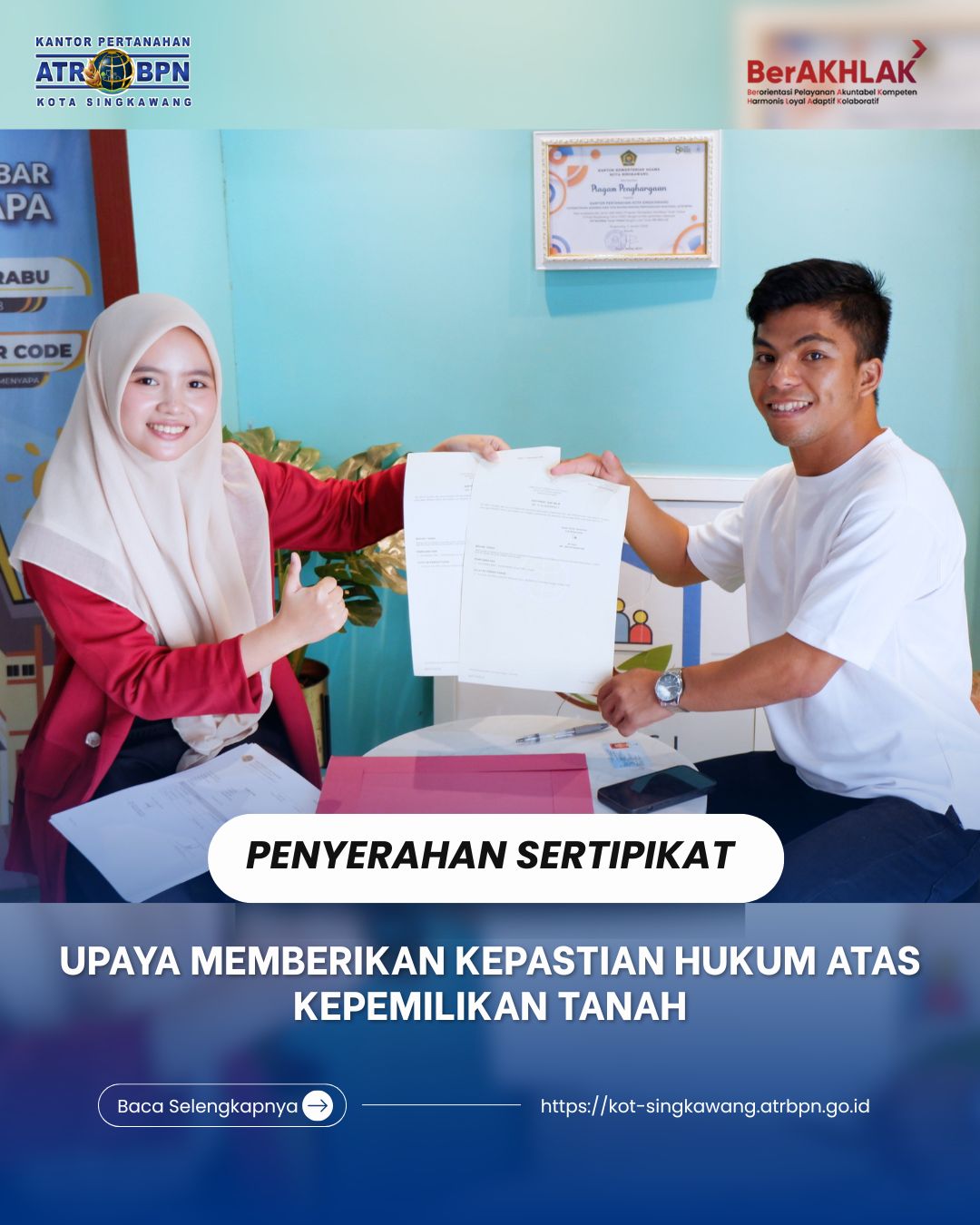 PENYERAHAN SERTIPIKAT SEBAGAI UPAYA MEMBERIKAN KEPASTIAN HUKUM ATAS KEPEMILIKAN TANAH