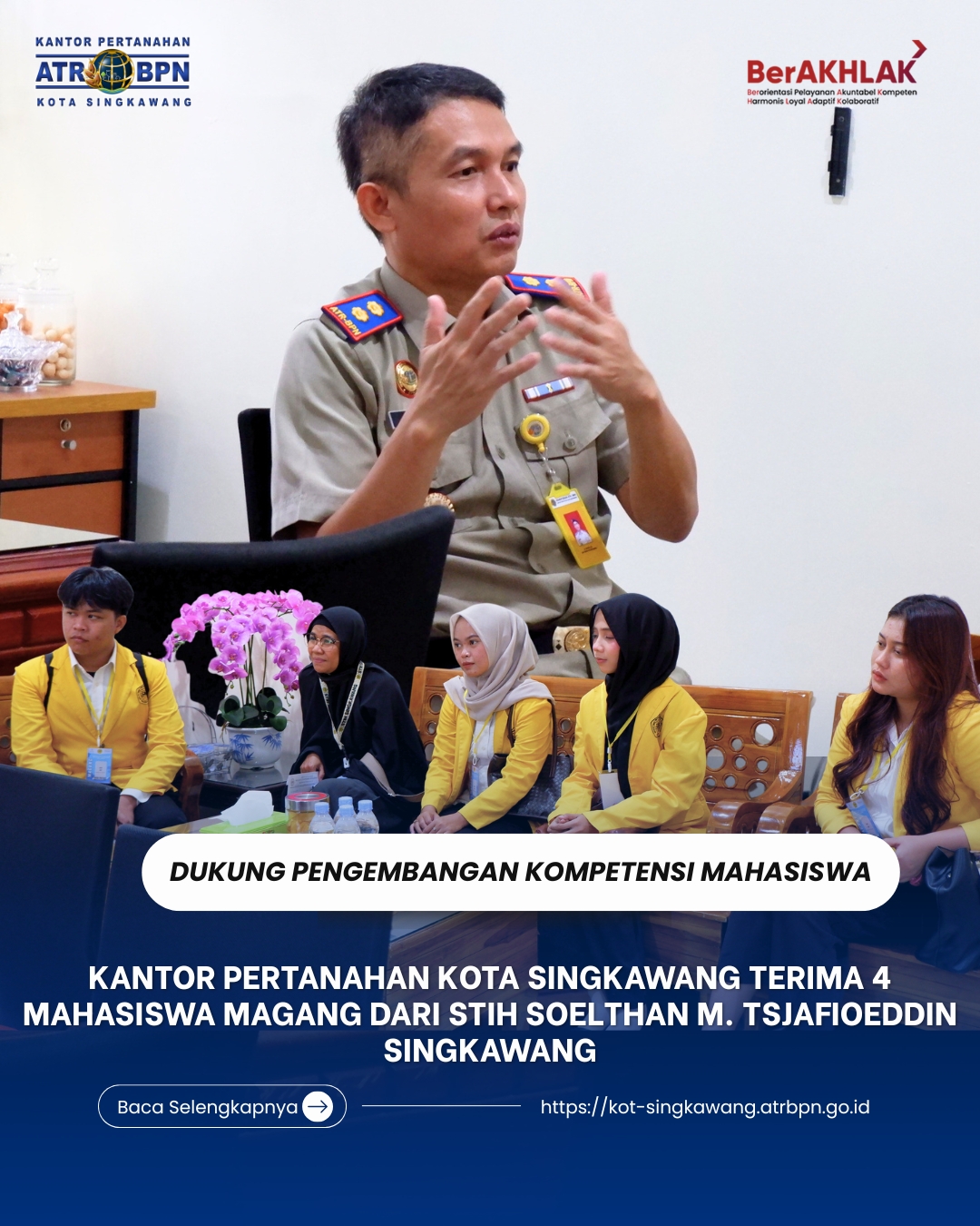 KANTAH KOTA SINGKAWANG TERIMA 4 MAHASISWA MAGANG DARI STIH SOELTHAN M. TSJAFIOEDDIN SINGKAWANG